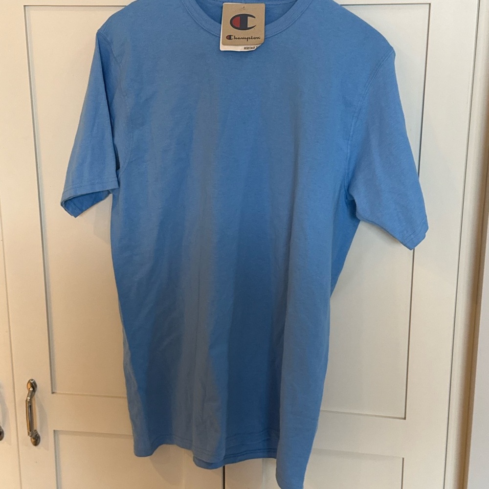 Champion Men's Light Blue Short Sleeve Tee